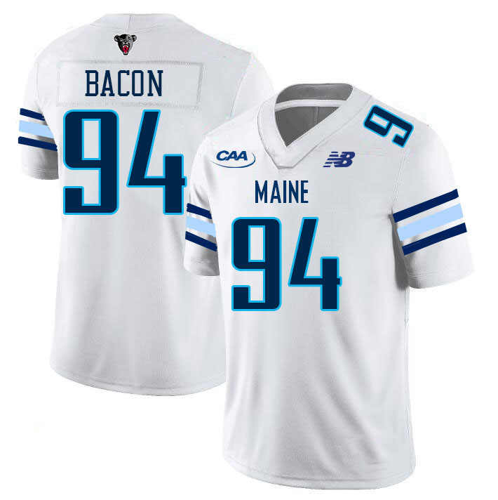 Men #94 Chris Bacon Maine Black Bears College Football Jerseys Stitched Sale-White